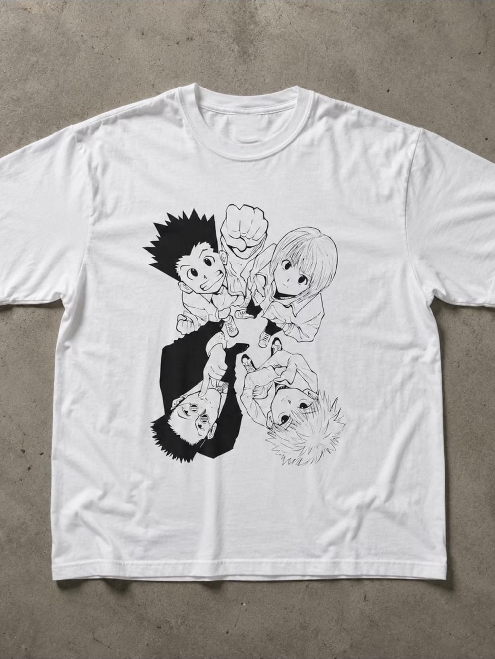 White Kids Anime Graphic Tee - Casual Crewneck
